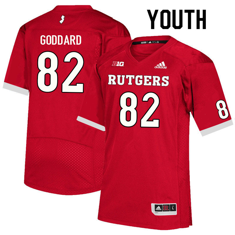 Youth #82 Myles Goddard Rutgers Scarlet Knights College Football Jerseys Sale-Scarlet - Click Image to Close